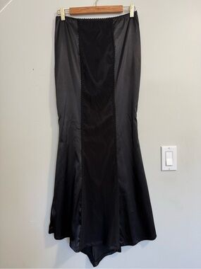 Vintage Morbid Threads satin maxi skirt black